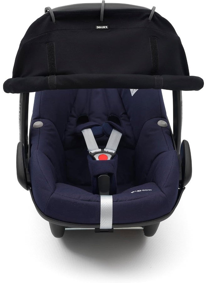 Dooky Sun Shade, Universal Fit for Carriers Strollers Pushchairs, Plain Black - Image 4